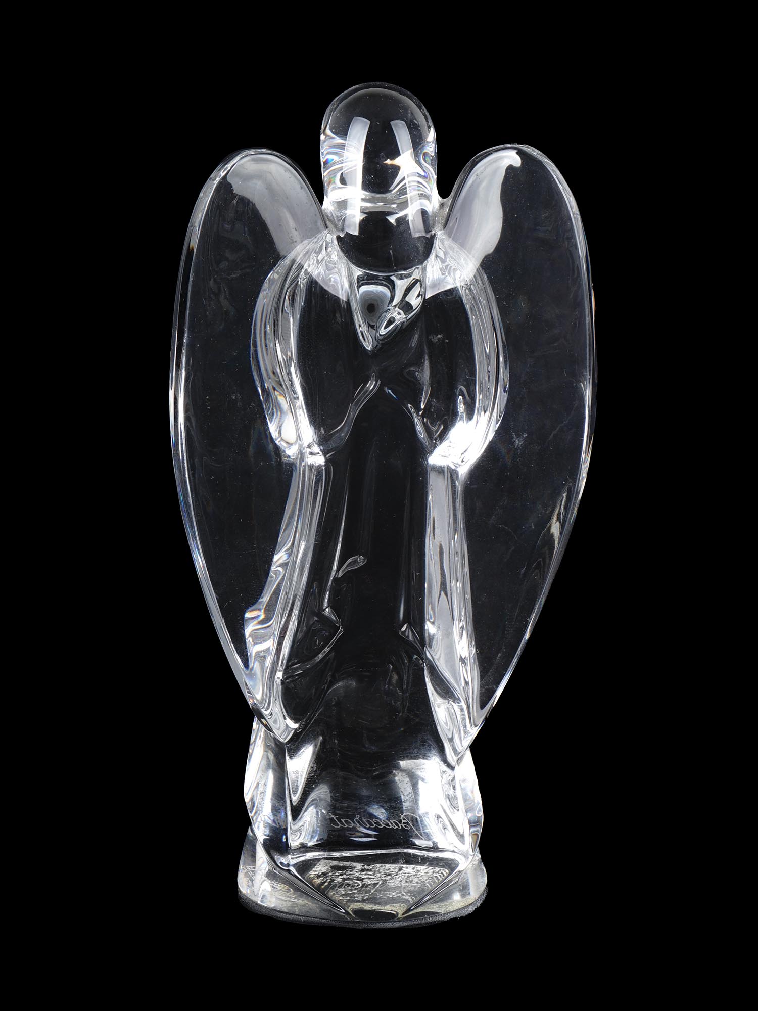 BACCARAT CRYSTAL GLASS ANGEL FIGURINE SIGNED PIC-3